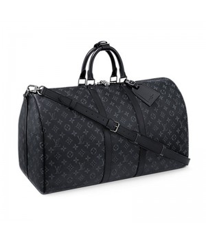 Louis Vuitton M40605 Keepall 55 Bandouliere Duffel Bag Monogram Eclipse Canvas