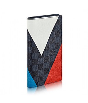 Louis Vuitton N41593 Brazza Wallet Regatta Damier Cobalt Canvas