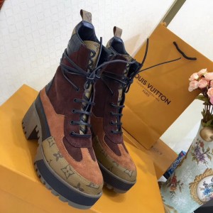 Louis Vuitton Monogram Reverse Canvas/Suede Laureate Desert Boot 2018 (GD1054-8080806 )