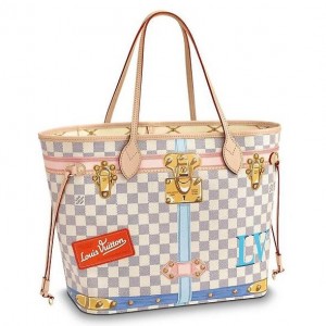 Louis Vuitton Neverfull MM Summer Trunk Damier Azur N41065